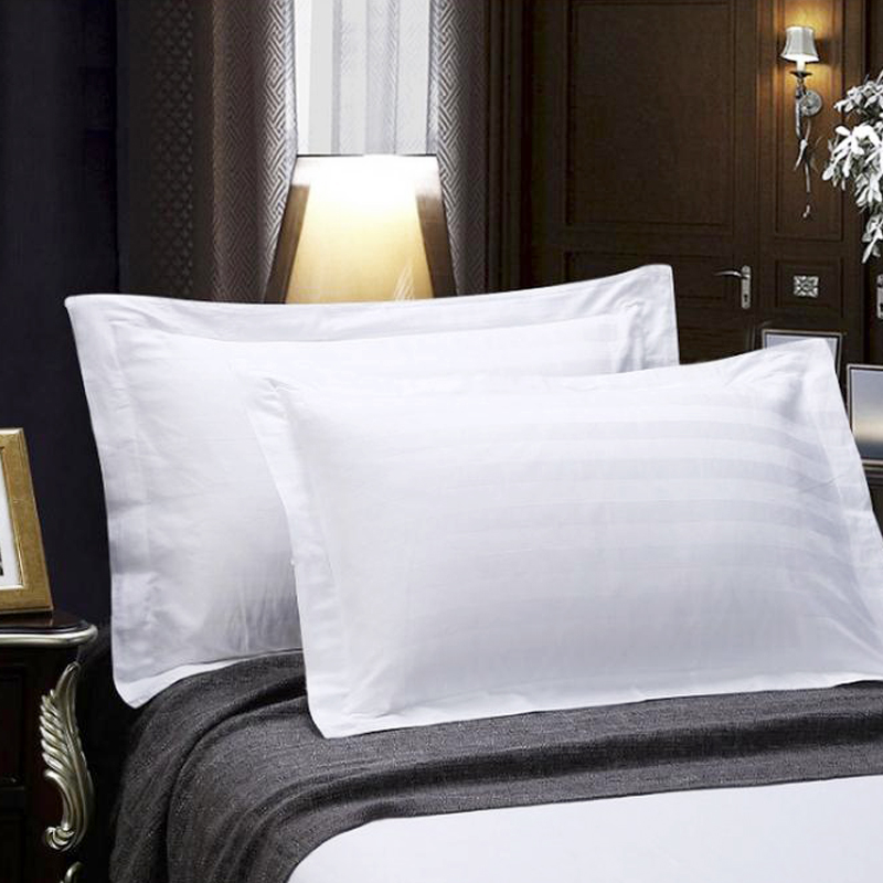 Five-Star Hotel Special Bedding White Striped Pillowcase Single Pillowcase Dormitory Student