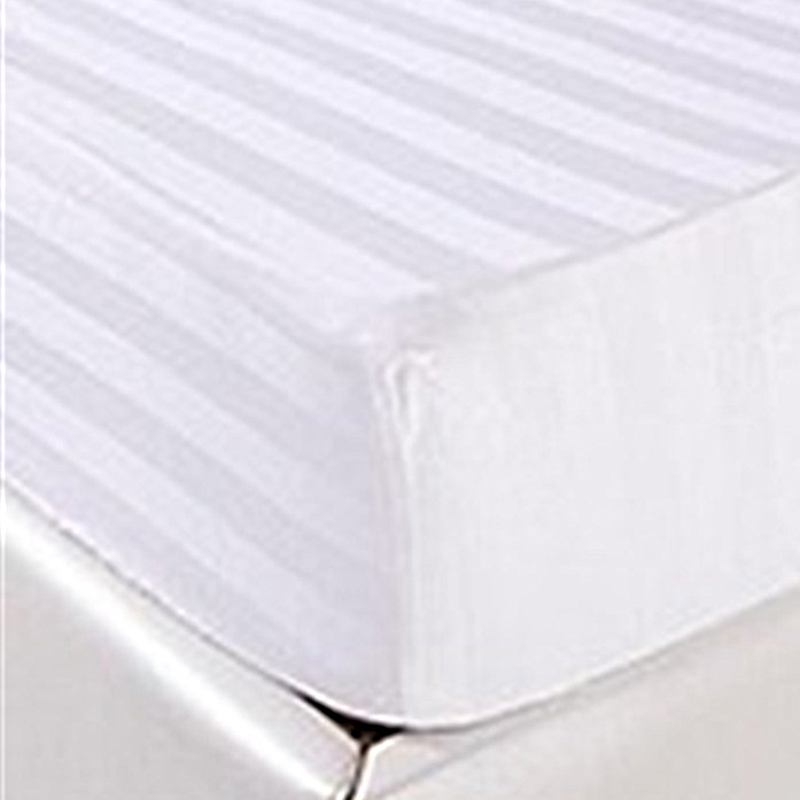 How can thick striped fitted sheets be treated to improve wrinkle resistance and maintain a smooth appearance?